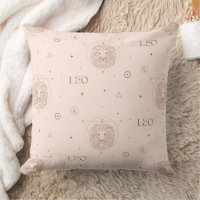 Motif du zodiaque Lion en marron et bordeaux