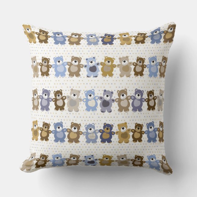 Coussin motif d'un ours de nounours de jouet (Recto)