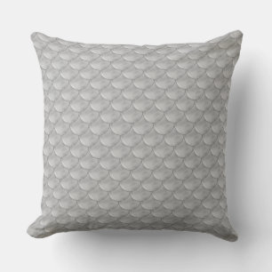 Coussin Motif écailles de poisson sirène gris argenté