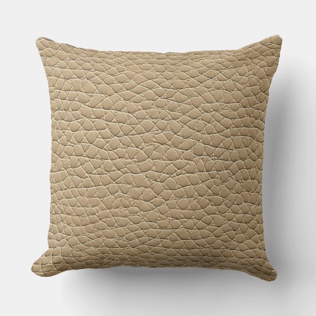 Coussin Motif effet cuir beige (Recto)