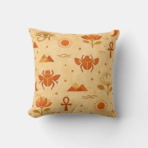 Coussin Motif Égyptien Bohème Terrien-Minimaliste Pharaoni