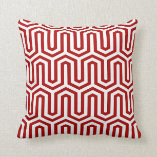 Coussin Motif égyptien de Deco - rouge et blanc