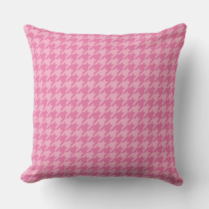 Coussin Motif élégant à carreaux Houndstooth rose