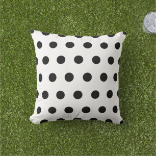 Coussin Motif élégant à pois noirs et blancs 