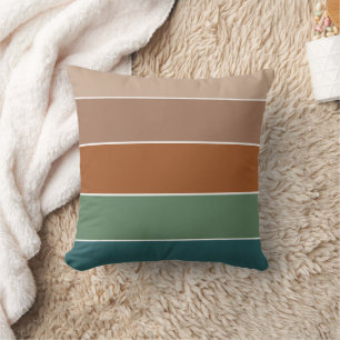 Coussin Motif élégant à rayures pastel Chaud Automne