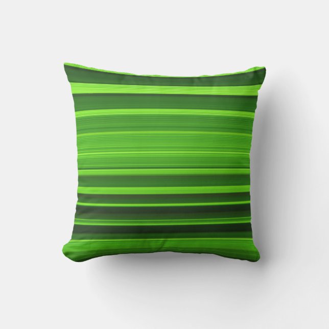 Coussin Motif élégant à rayures vertes et noires (Recto)