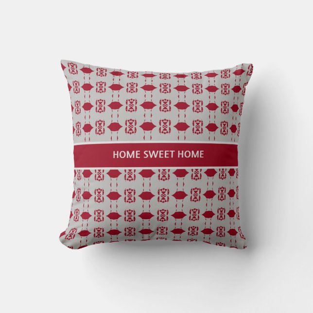 Coussin Motif élégant argent et burgundy (Recto)