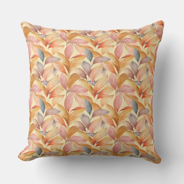 Coussin Motif élégant de feuilles d'automne dans des tons  (Recto)