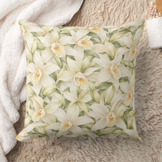 Coussin Motif élégant de fleur de vanille (Couverture)
