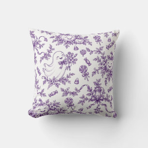 Coussin Motif élégant de toile de Jouy Halloween violet av