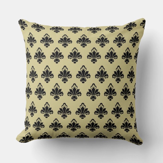 Coussin Motif élégant en damas (Recto)