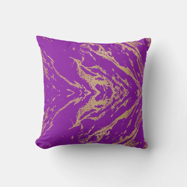 Coussin Motif élégant et stylé en marbre doré (Recto)