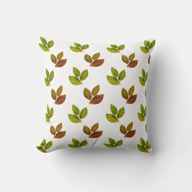 Coussin Motif élégant moderne de feuille de laurier (Recto)