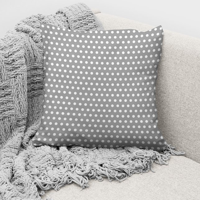 Coussin Motif élégant moderne gris à pois (Créateur téléchargé)