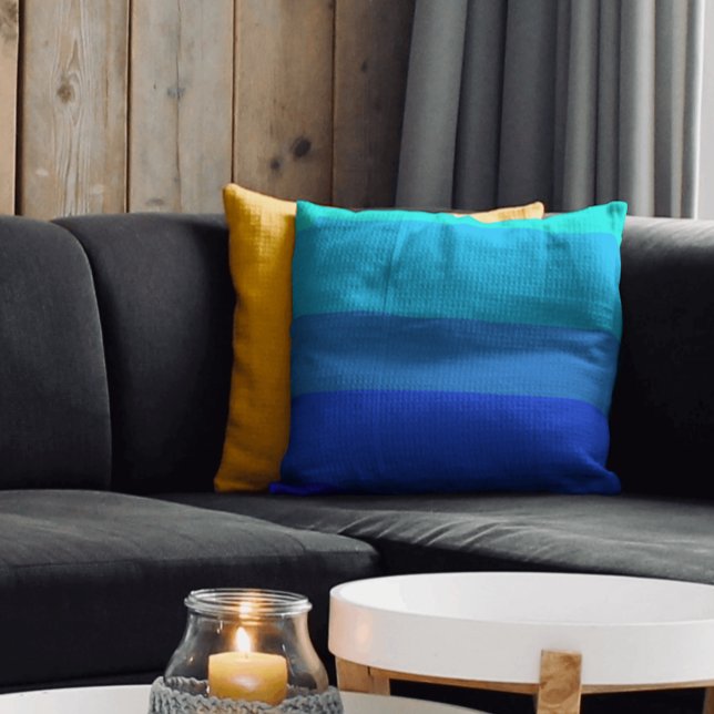 Coussin Motif élégant monochrome Bleu rayures (Créateur téléchargé)