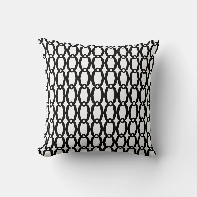 Coussin Motif élégant noir et blanc (Recto)