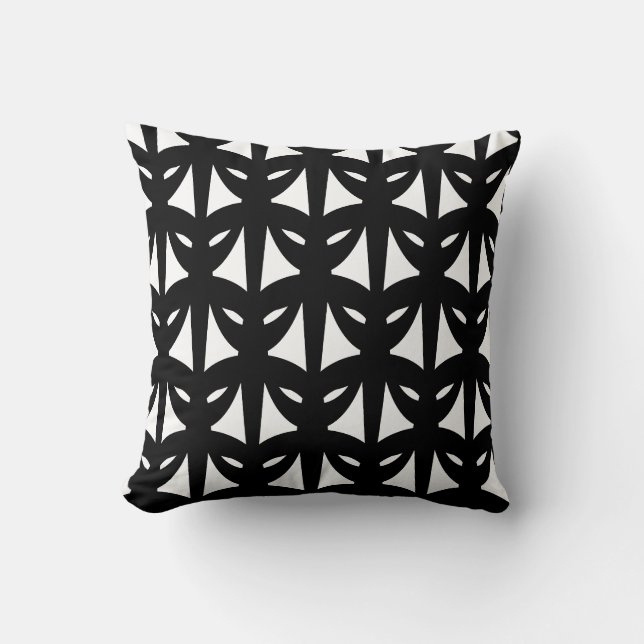 Coussin Motif élégant noir et blanc (Recto)
