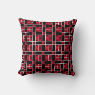 Coussin Motif élégant noir rouge et blanc