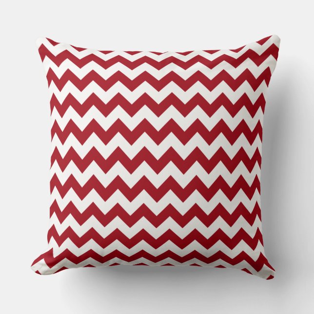 Coussin Motif élégant rayé chevron rouge (Recto)