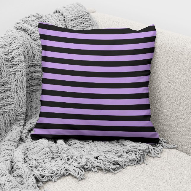 Coussin Motif élégant rayé violet (Créateur téléchargé)