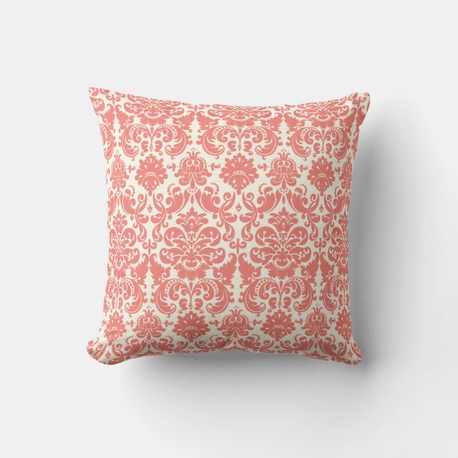 Coussin Motif élégant rose et en ivoire de corail de (Recto)