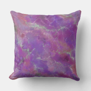 Coussin Motif Élégante En Marbre Rose, Violet Et Argent