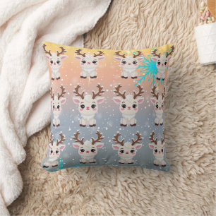 Coussin Motif Elk Neige Cute Kawaii