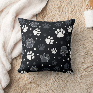 Coussin Motif Empreintes de Chien – Cadeau Drôle pour les 