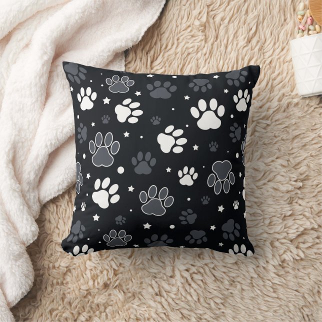 Coussin Motif Empreintes de Chien – Cadeau Drôle pour les  (Couverture)