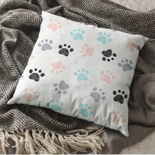 Coussin Motif empreintes de pattes de chien