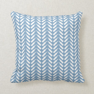 Coussin Motif en arête de poisson bleu de bouteille de vi