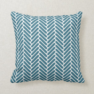 Coussin Motif en arête de poisson classique dans Teal et