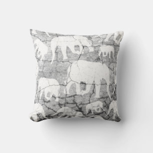 Coussin Motif en béton éléphant