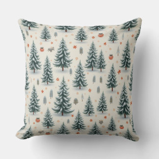 Coussin motif en bois