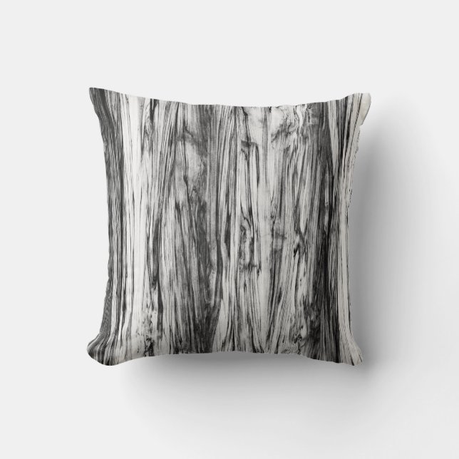 Coussin Motif en bois de chauffe - noir, blanc et gris (Recto)