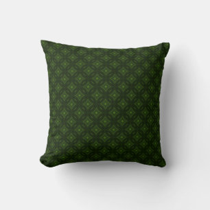 Coussin Motif en carreaux géométriques élégants et vert fo