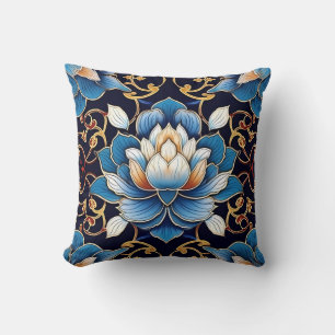 Coussin Motif en Carrelage Bleu