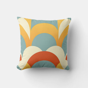 Coussin Motif en Coquille de Teinte Sarcelle Rétro