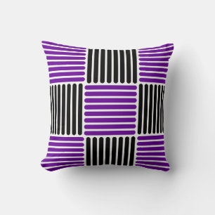 Coussin Motif en couleurs violet et noire