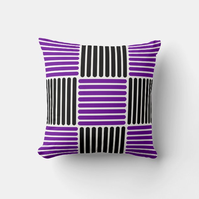 Coussin Motif en couleurs violet et noire (Recto)