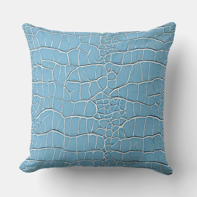 Coussin Motif en cuir bleu (Recto)