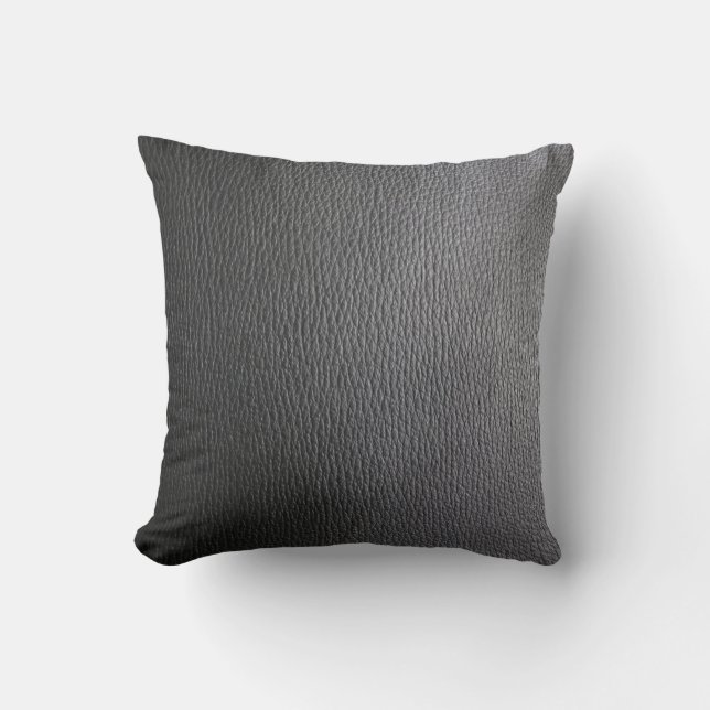 Coussin Motif en cuir noir (Recto)
