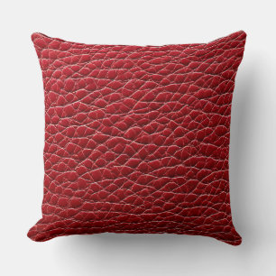 Coussin Motif en cuir rouge