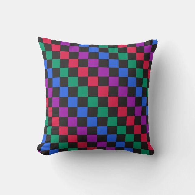 Coussin Motif en damier diagonal de bonbons précieux (Recto)