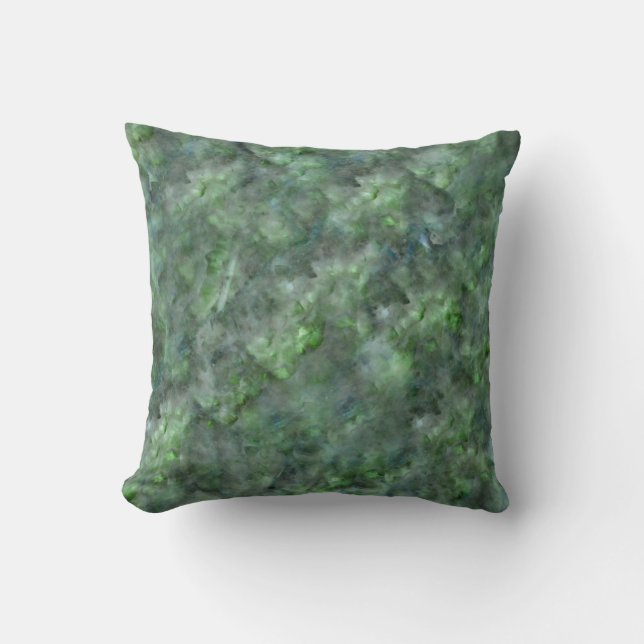 Coussin motif en granit de quartz vert Abstrait (Recto)