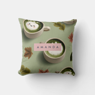 Coussin Motif en latte Matcha Matcha personnalisé