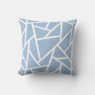 Coussin Motif en mosaïque bleu pâle et blanc