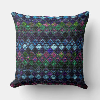 Coussin Motif en mosaïque colorée Burlap Look #20