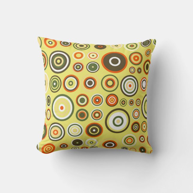 Coussin Motif en mosaïque de cercles rétro | Cercles sans  (Recto)