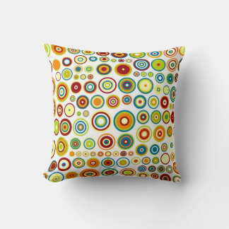 Coussin Motif en mosaïque de cercles rétro | Cercles sans 